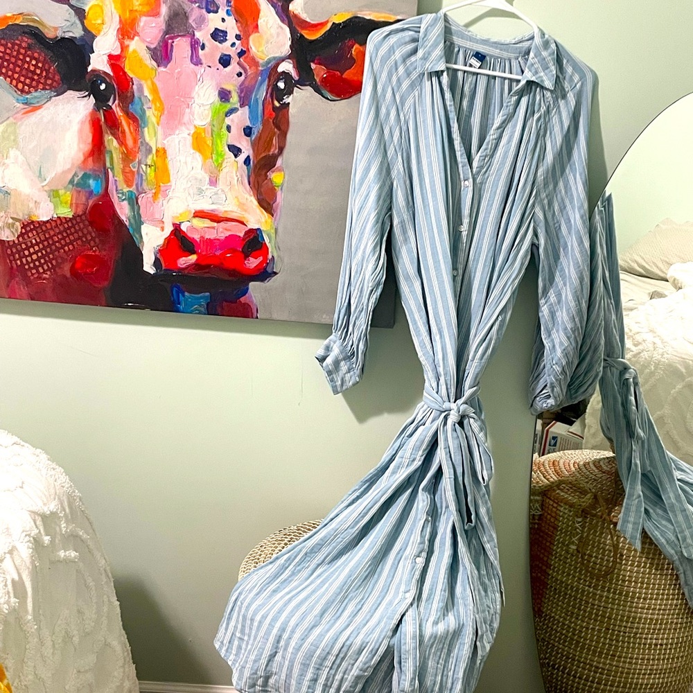 Old Navy Belted Shirt Dress (with small stain)